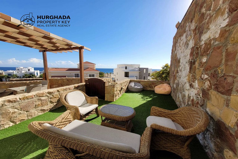 Fully Furnished Sea View Studio with Large Terrace for Sale in Azzurra